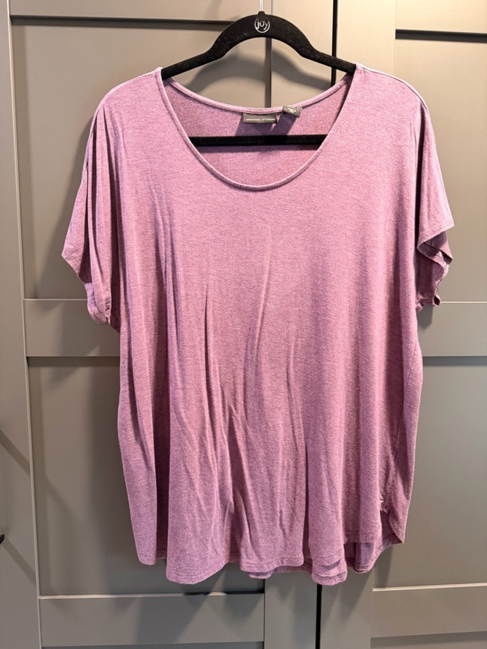 Adrienne Vittadini Dusty Lavender Short Sleeve Scoop Neck Tee